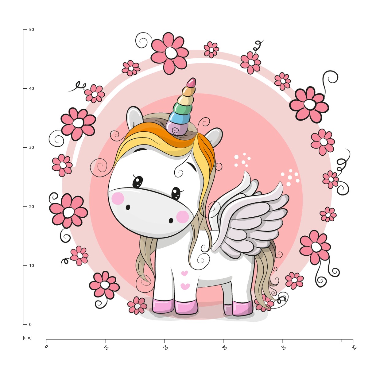 Fata Unicorno e Principessa dei fiori Adesivo Murale WS-44640 