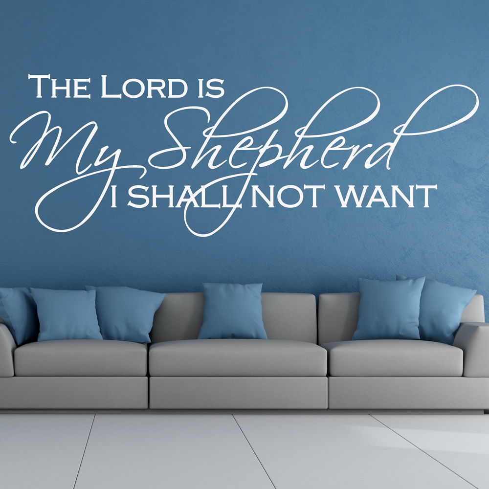 The Lord Is My Shepherd Religious Quotes Wall Stickers Home Decor Art