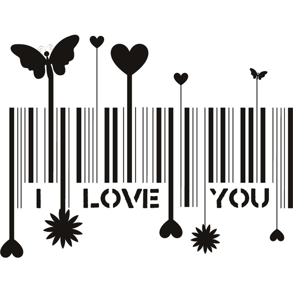 I Love You Bar Code Wall Sticker Love Wall Decal Art eBay