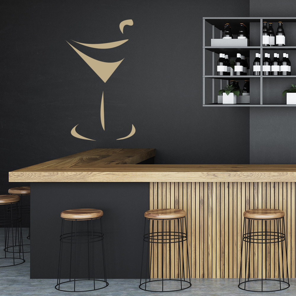 Cocktail Glass Restaurant Food And Drink Wall Stickers Kitchen Decor