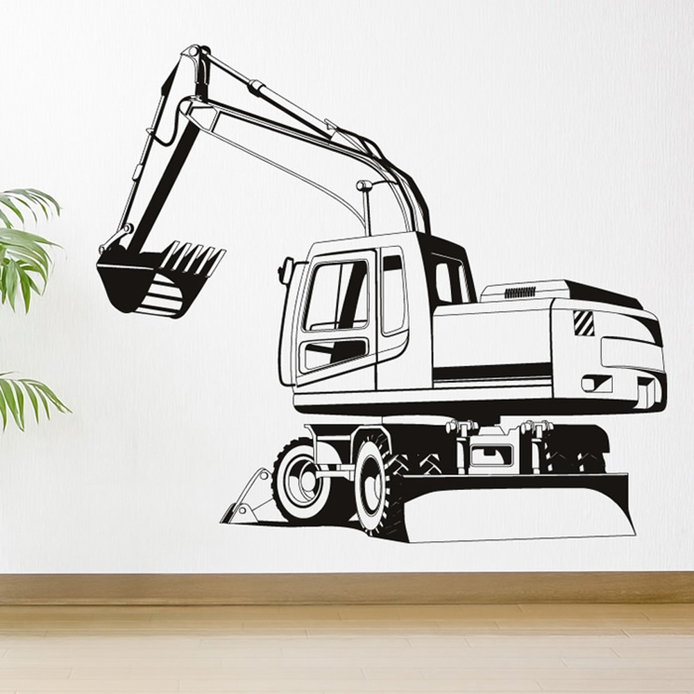 Detailed Industrial Machines Wall Stickers Construction Decor Art Decals eBay