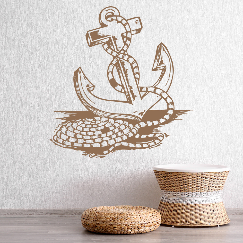 Rope Around Anchor Nautical At The Beach Wall Stickers Bathroom Home