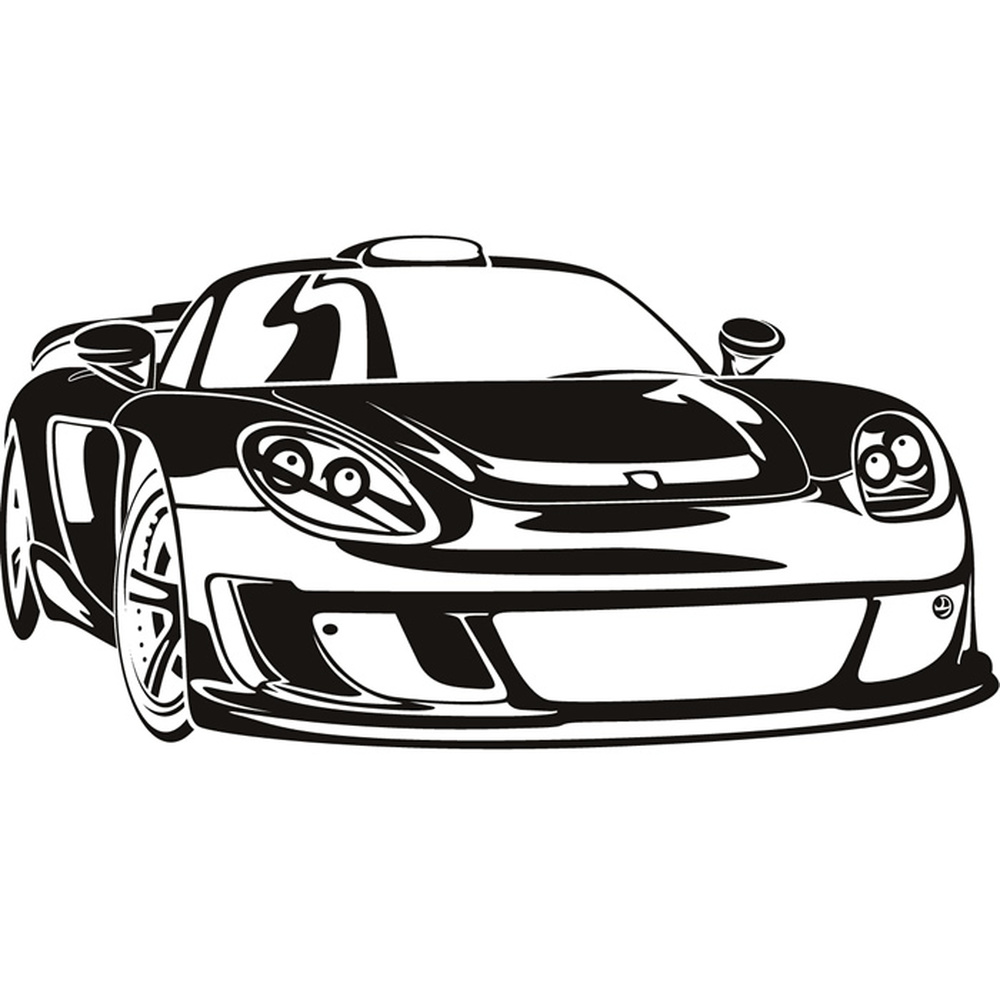 Porsche Carrera Cartoon Schnelle Rennwagen Wandsticker Motorsport-Kunst-Abziehbilder