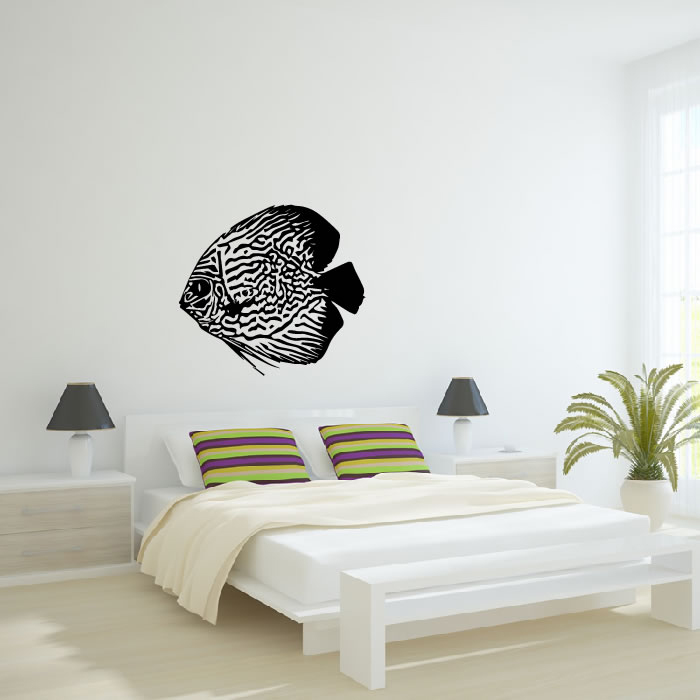 Discus Fish Patterned Flat Under The Sea Wall Stickers Discus Fish Patterned Flat Under The Sea Wall Stickers Bathroom Art Decals