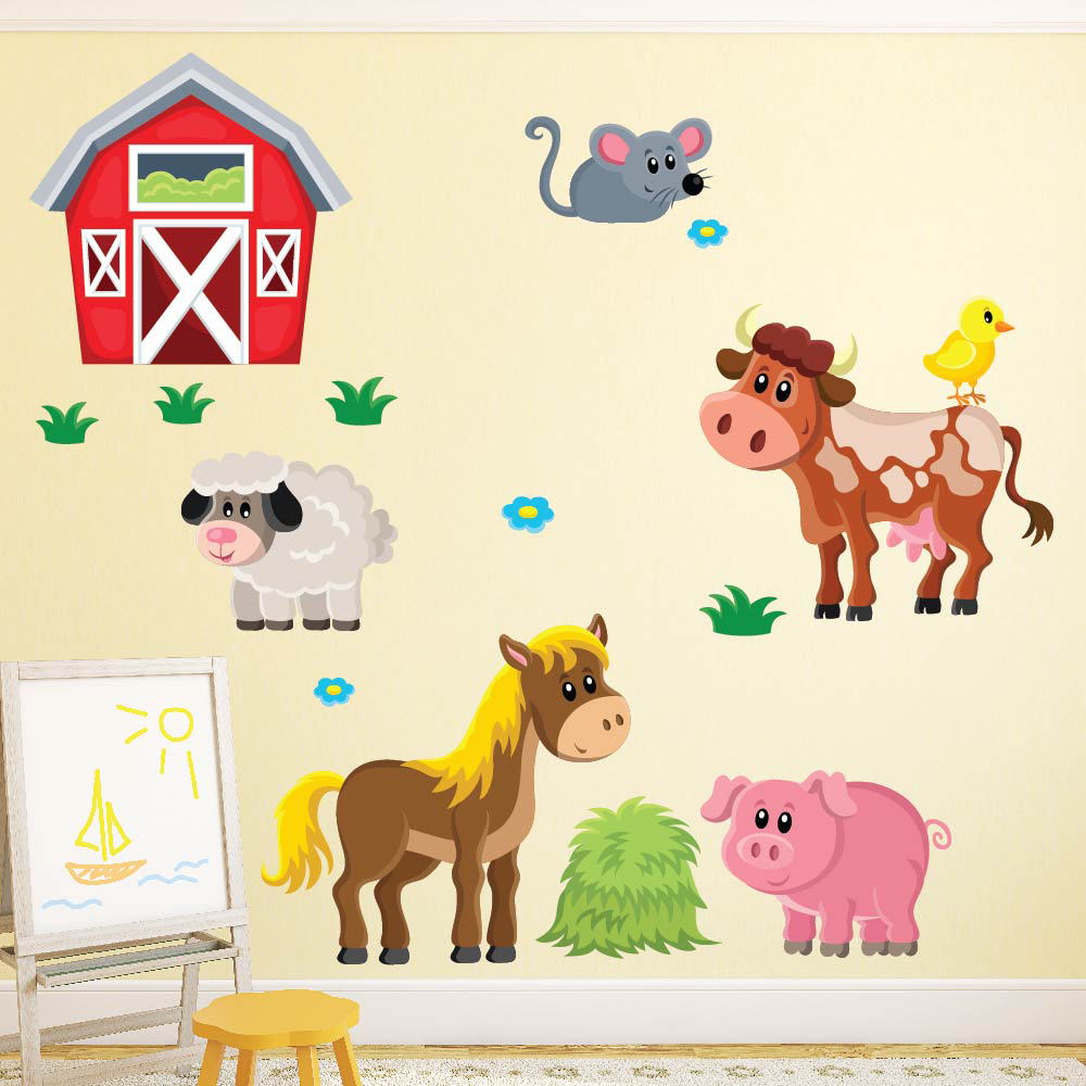 details about farmyard wall sticker set animal cow horse wall decal details about farmyard wall sticker set animal cow horse wall decal