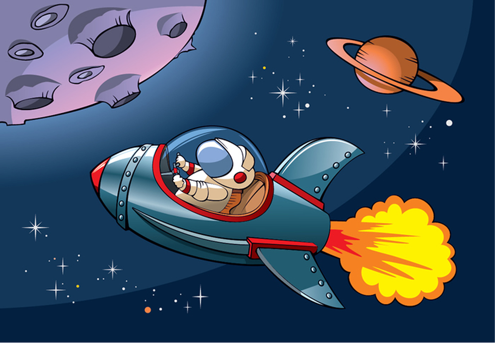 Space Wall Mural Rocket Photo Wallpaper Boys Bedroom Home Decor