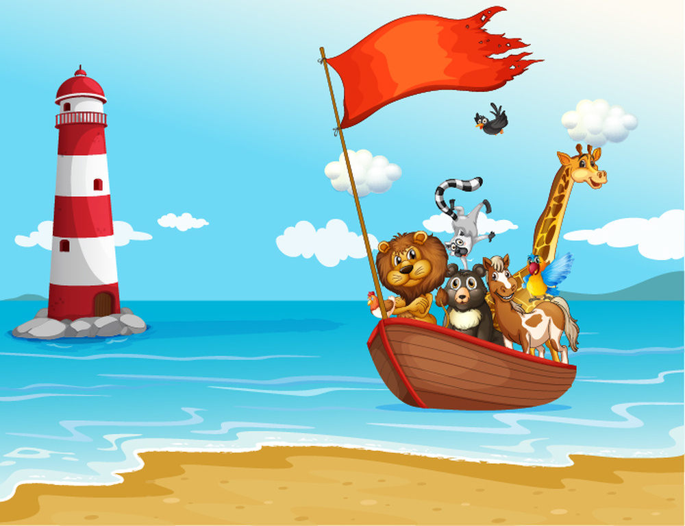 animal cartoon on boat animals on boat lighthouse cartoon animals wall mural animal cartoon on boat animals on boat lighthouse cartoon animals wall mural