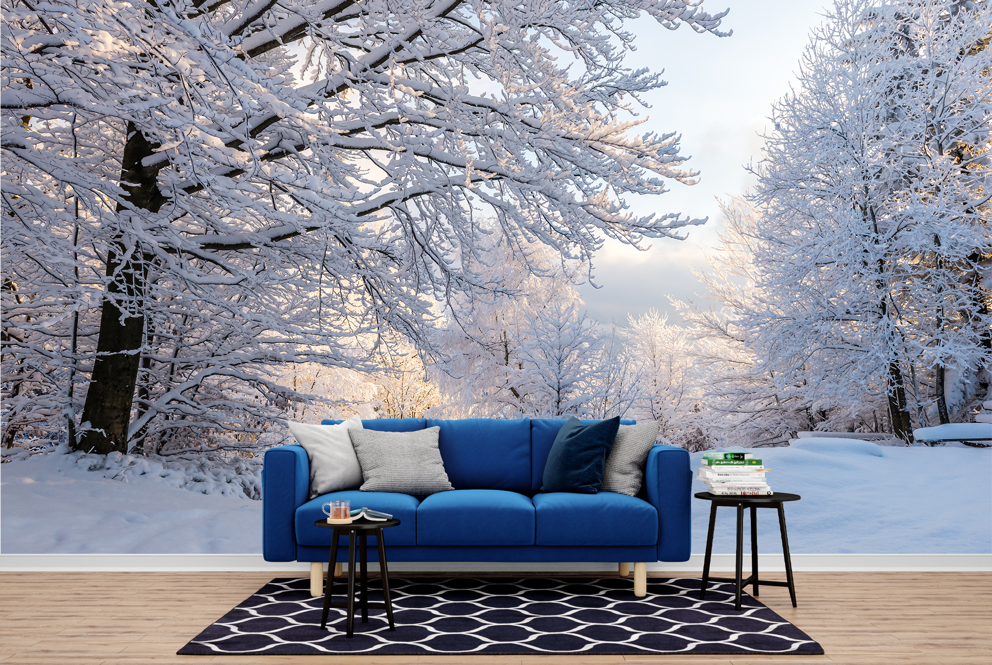 Winter Woods Snow Covered Trees Landscape Wall Mural Forest Photo