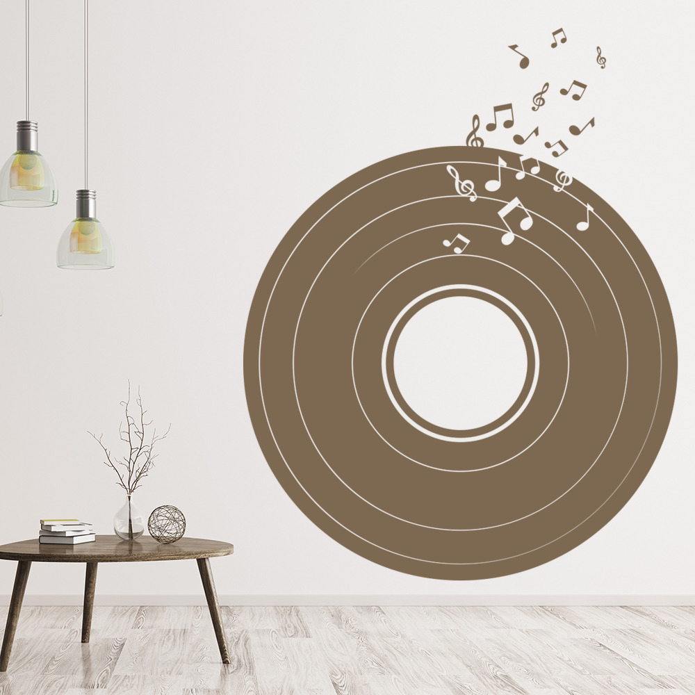 Vintage Vinyl Record Wall Sticker Retro Music Wall Decal Bedroom Home