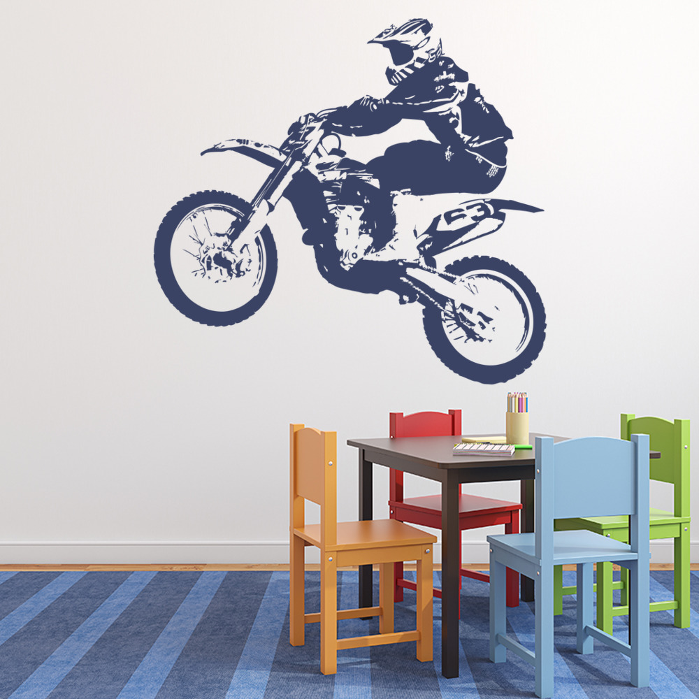 Dirt Bike Jump Wall  Sticker  Motorbike Sports Wall  Decal  