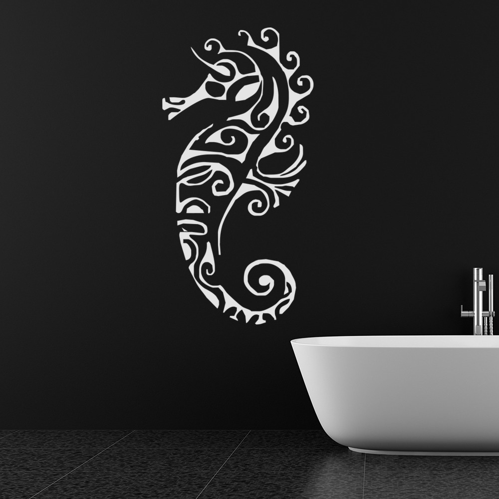 Seahorse Decorative Pattern Under the Sea Wall Sticker Bathroom Decor Art Decals