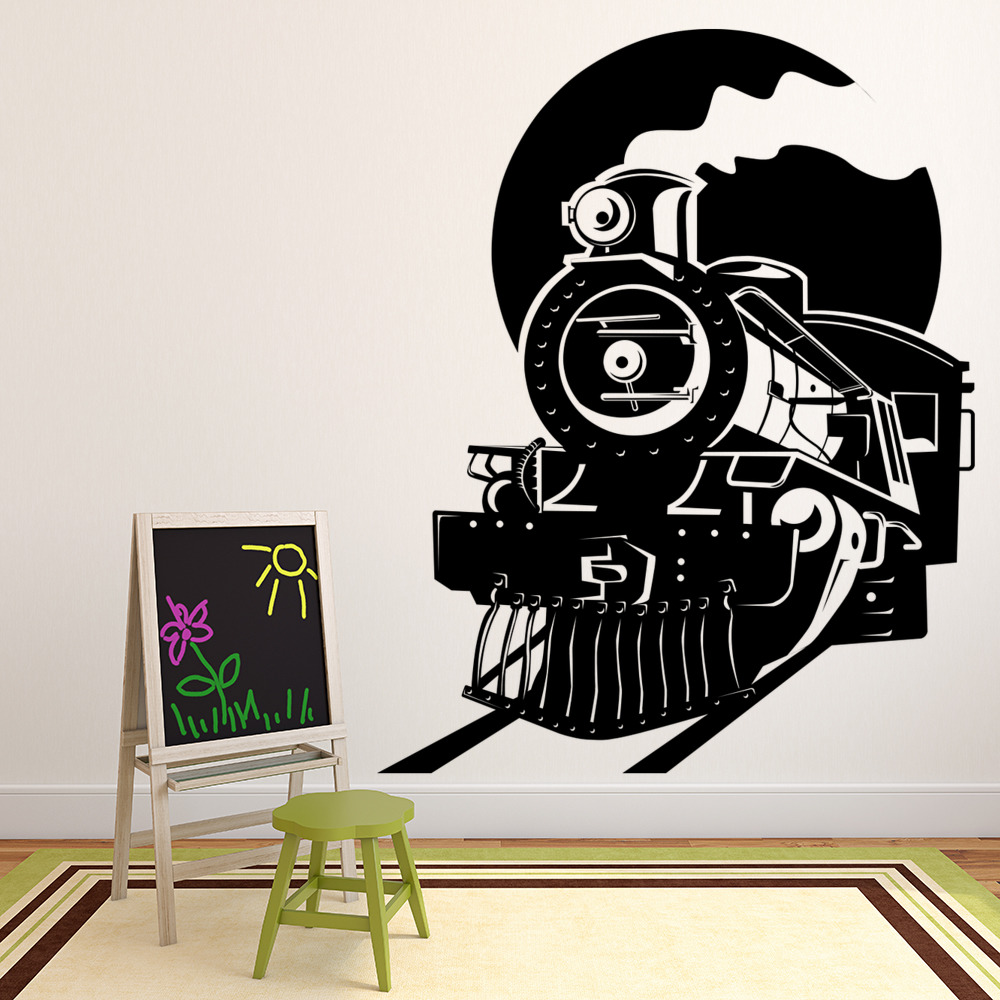 Dampf-Zug-Wandsticker Wandtattoo Zug Kunst