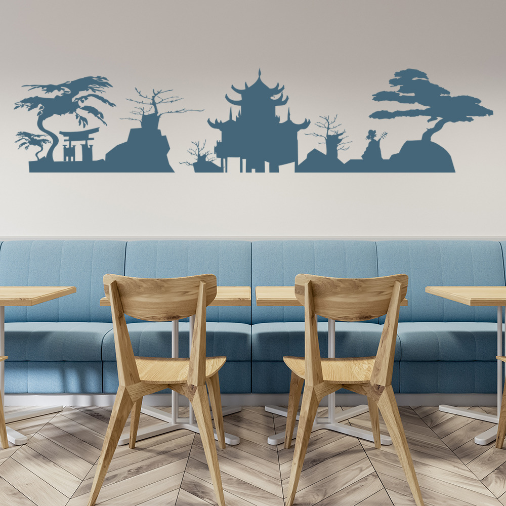 japanese skyline wall sticker japan wall decal living room bedroom