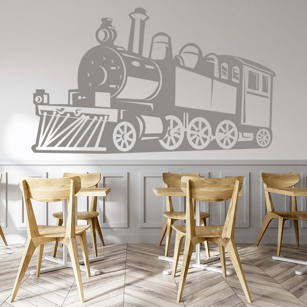 VWAQ Locomotive Wall Decal Realistic Steam Train Sticker Kids Room Wall PAS14