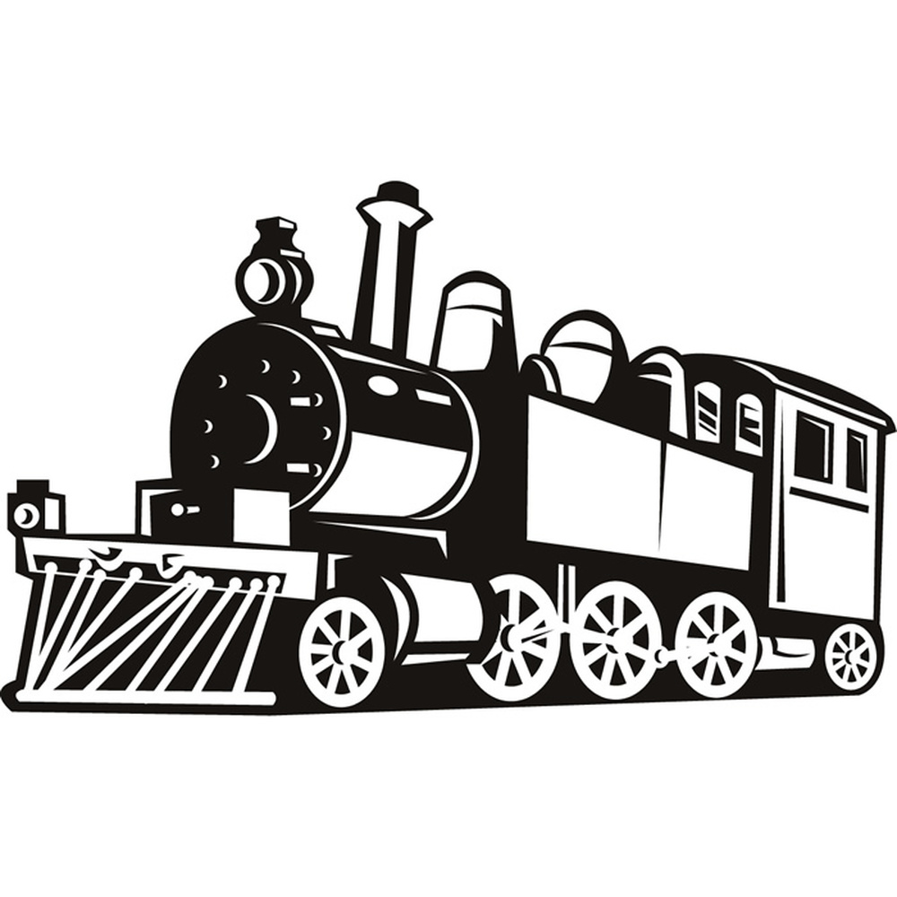 VWAQ Locomotive Wall Decal Realistic Steam Train Sticker Kids Room Wall PAS14