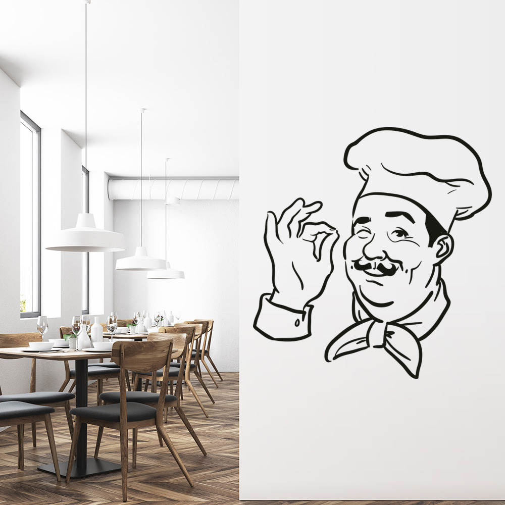 Chef Wall Sticker Restaurant Decal Kitchen Cafe Home Decor Ebay Chef Wall Sticker Restaurant Decal Kitchen Cafe Home Decor