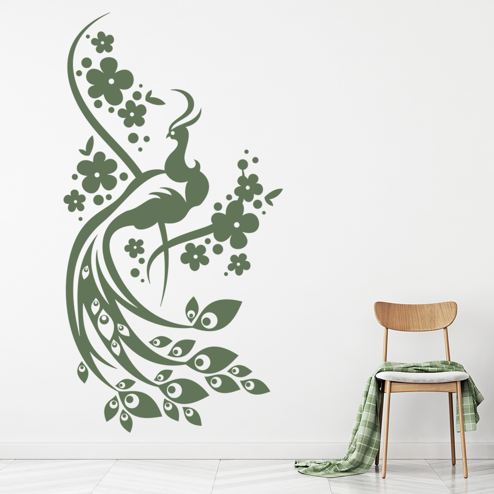 Floral Peacock Wall Art Sticker Wall Decal eBay