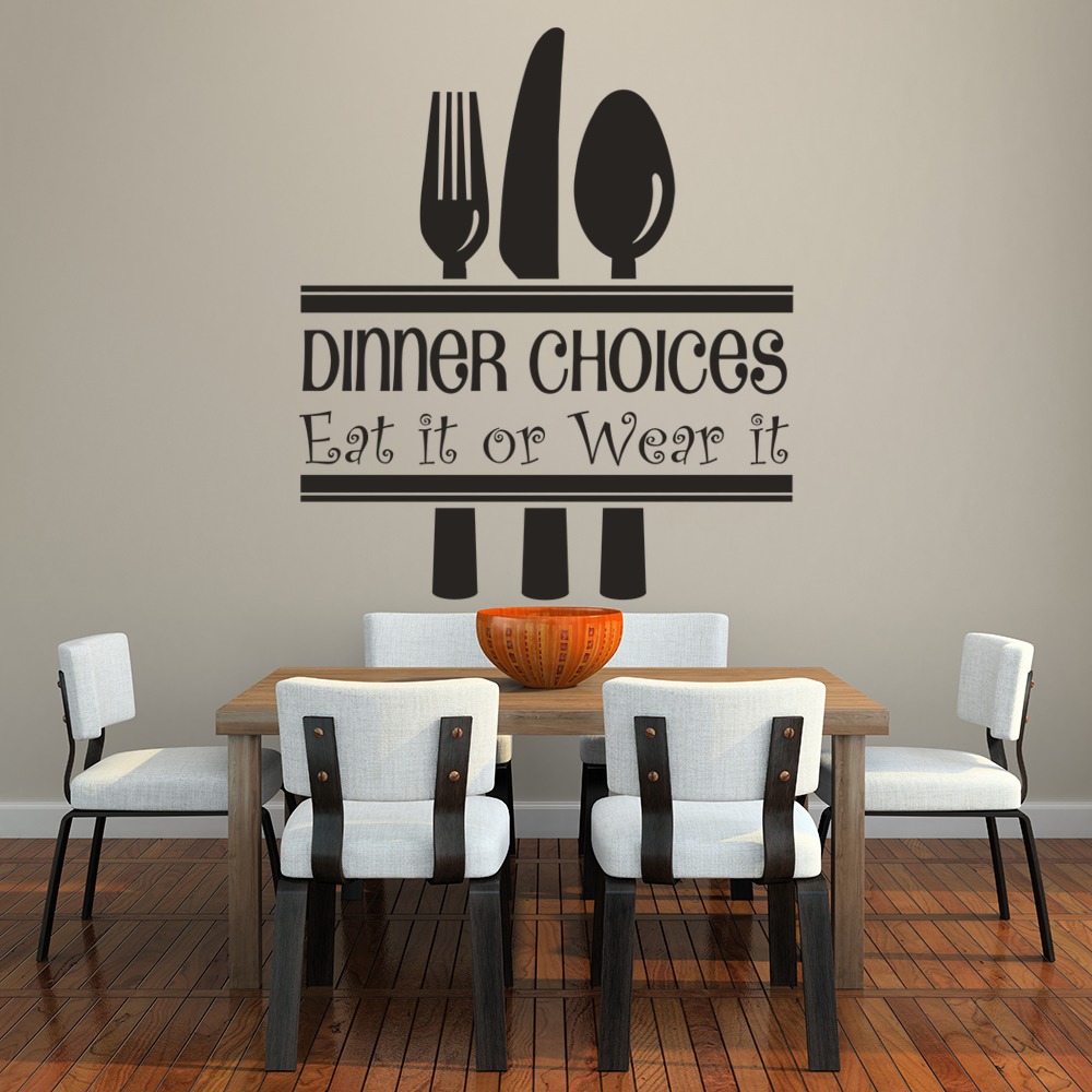 Dinner Choices Wall Sticker Funny Kitchen Quotes Wall 