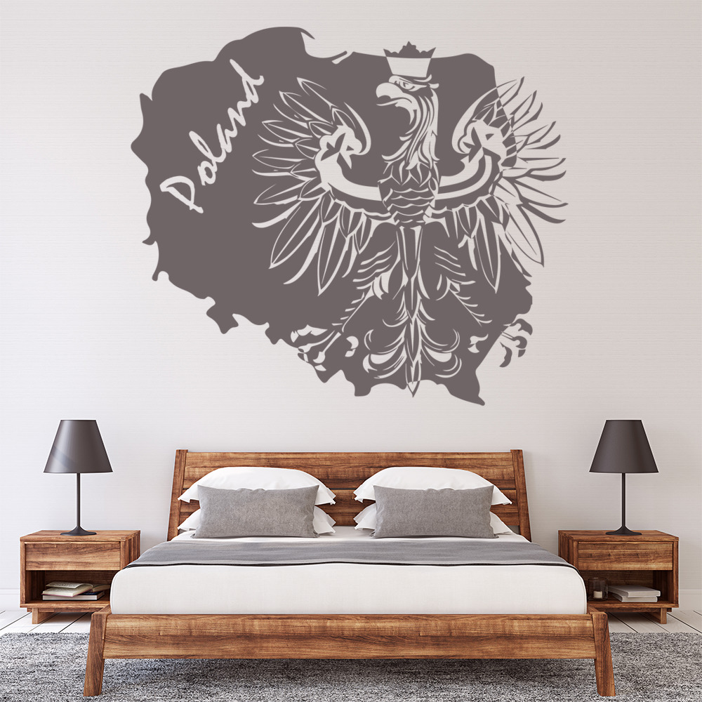 Poland Map Wall Sticker White Eagle Decal Bedroom Office Home Poland Map Wall Sticker White Eagle Decal Bedroom Office Home Decor