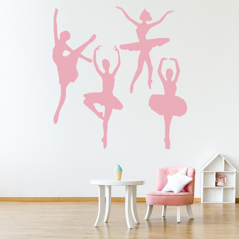 Wandaufkleber Ballerina Mädchen ♥ Ballett Tanzen Kinderzimmer Tütü WandTattoo