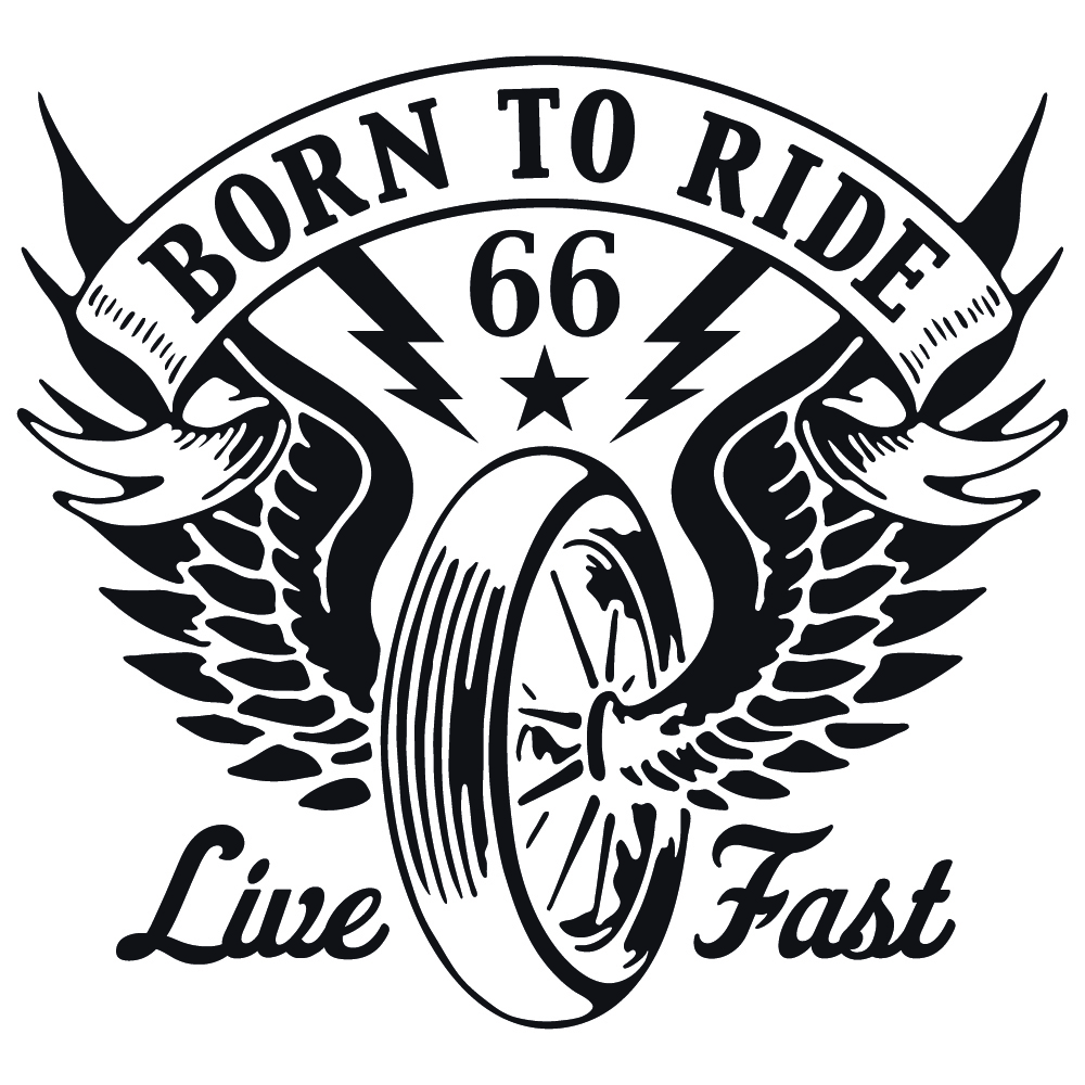 Born To Ride Wall Sticker Motorbike Wall Decal Garage Boys Bedroom Home