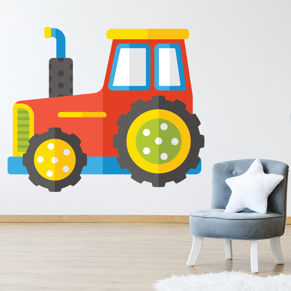Red Tractor Childrens Wall Decal Sticker WS41200 eBay