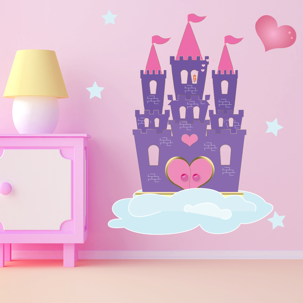 Purple Princess Castle Wall Sticker Fairytale Decal S Purple Princess Castle Wall Sticker Fairytale Decal S Bedroom Decor