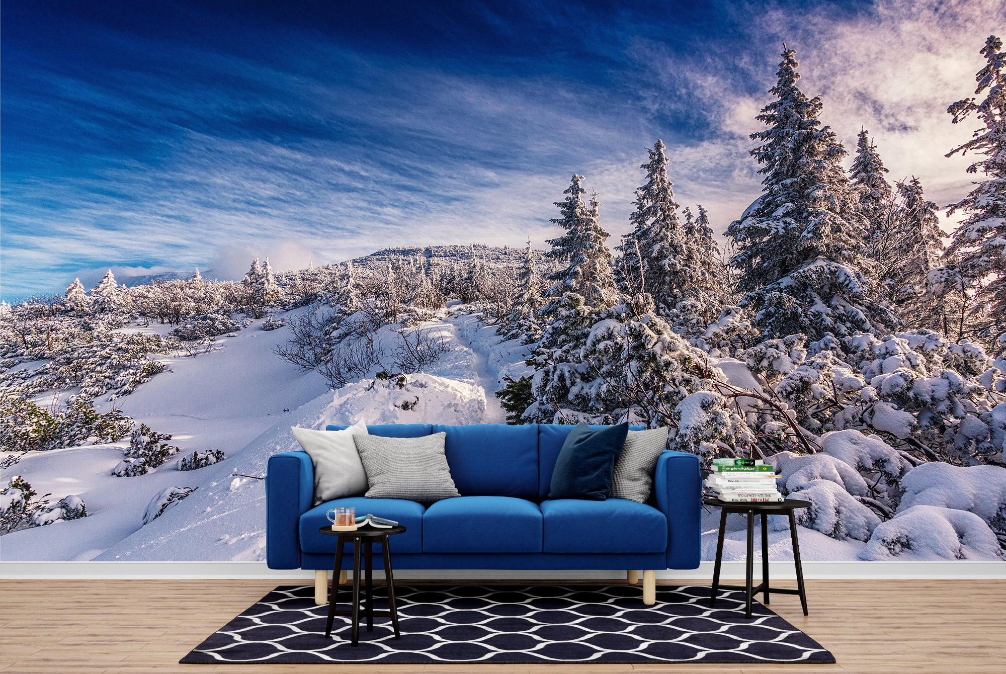 Snowy Mountains Winter Landscape Wall Mural Wallpaper WS42226 eBay