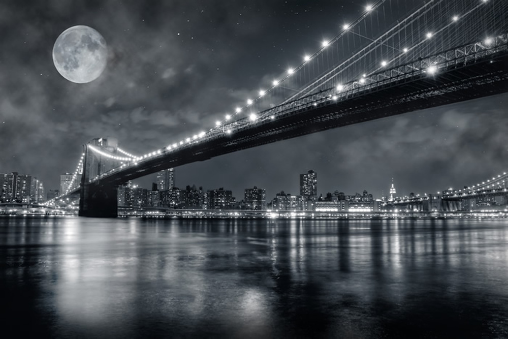 Details About Brooklyn Bridge New York Wall Mural Black White Photo Wallpaper Bedroom Decor