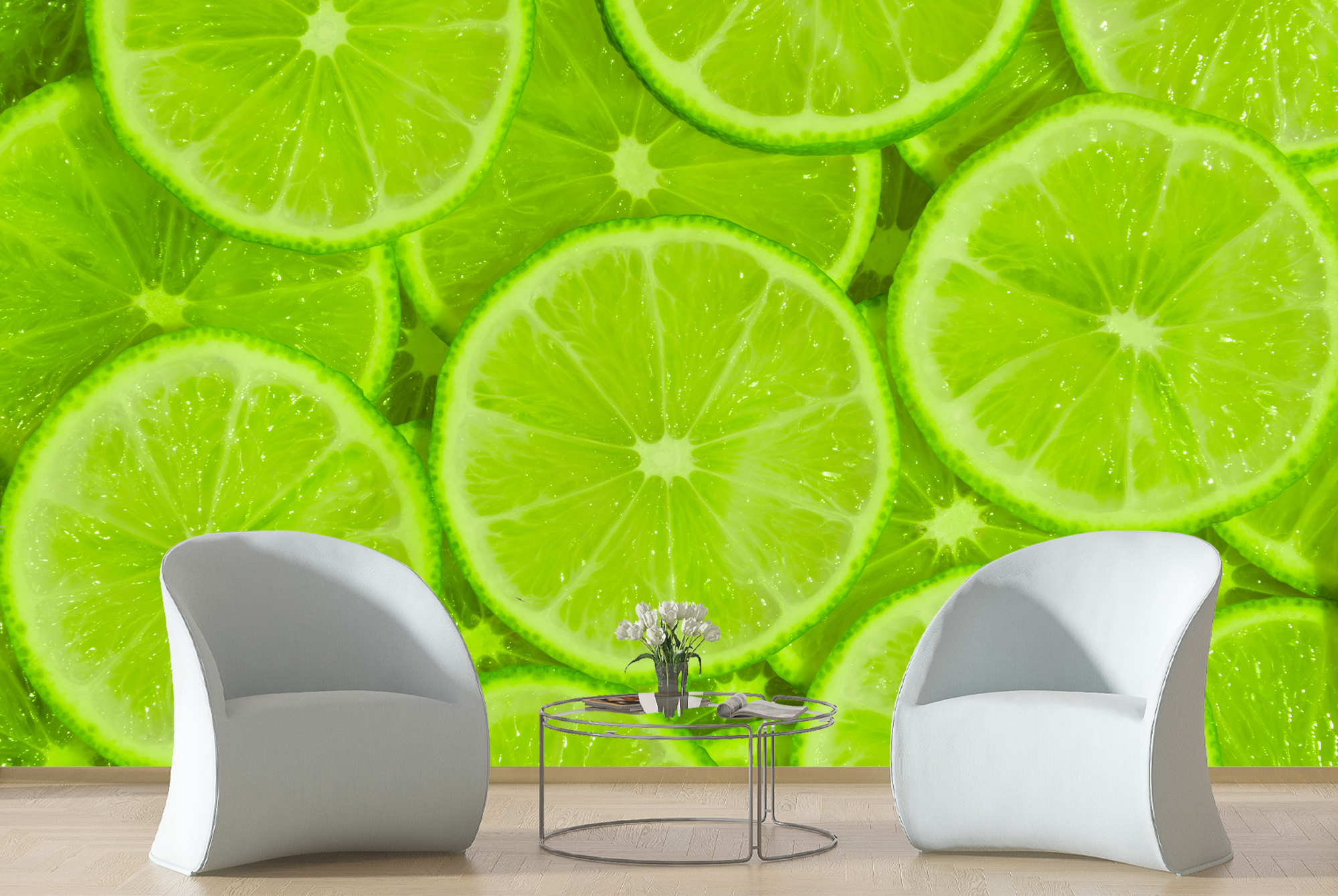 lime green kitchen wallpaper