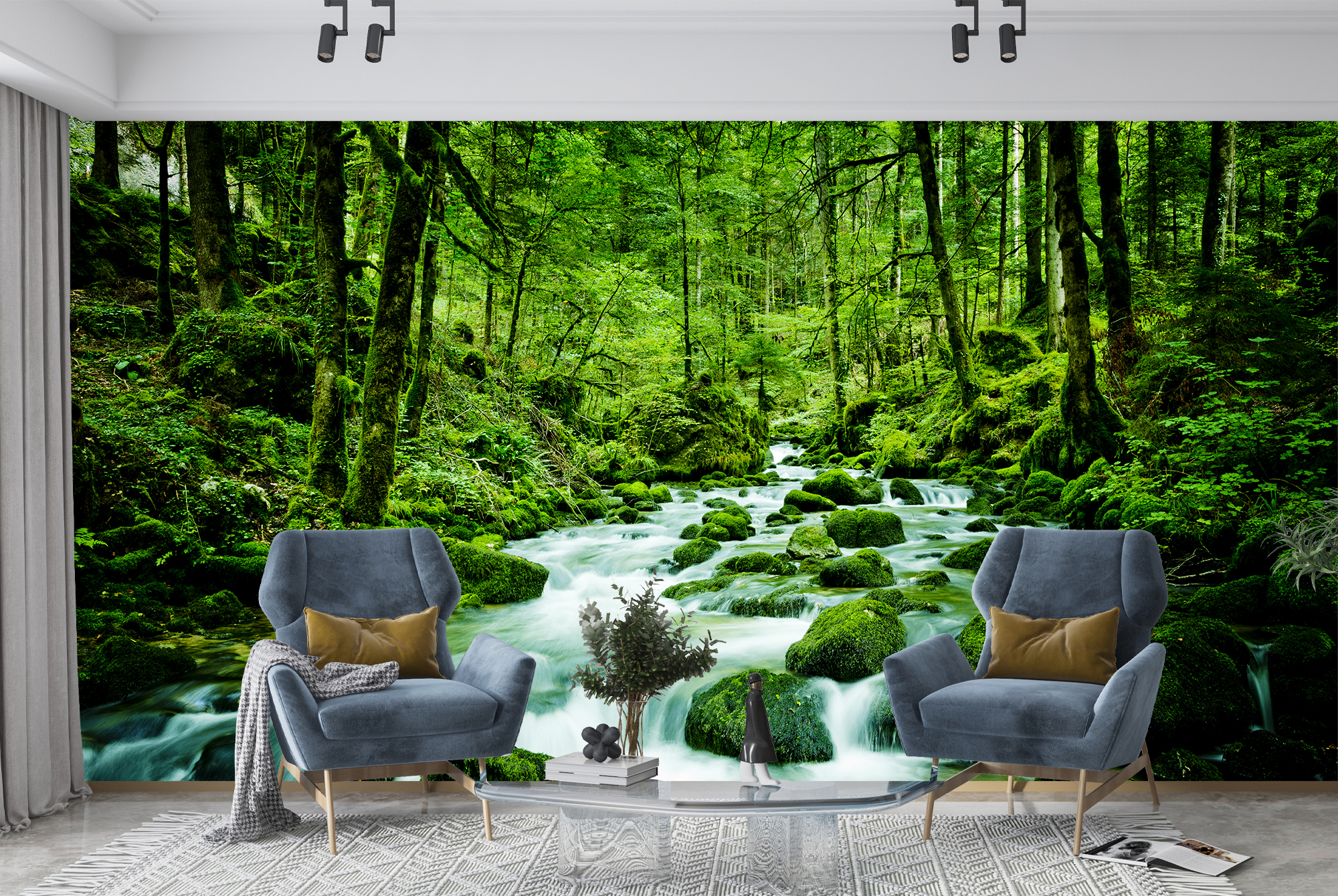 Gruner Wald Wandbild Regenwald Strem Foto Tapete Natur Wohnkultur Ebay
