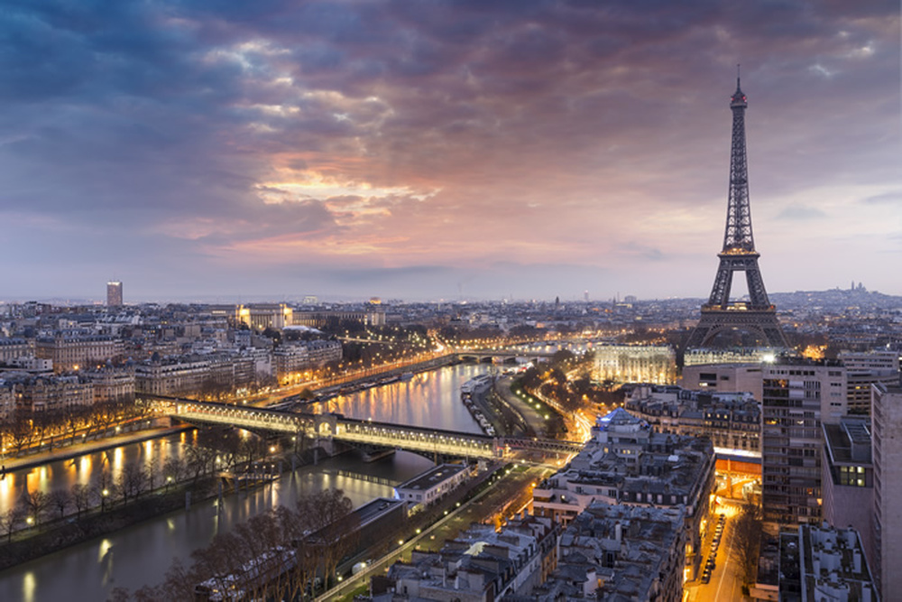 Eiffel Tower At Sunset Paris Wall Mural Wallpaper WS-42555 ...