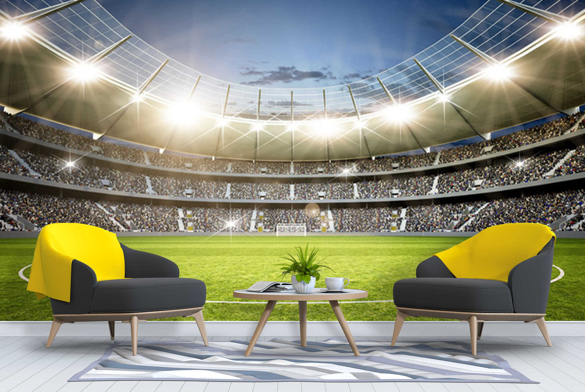 Details About Football Stadium Wall Mural Football Soccer Photo Wallpaper Boys Bedroom Decor