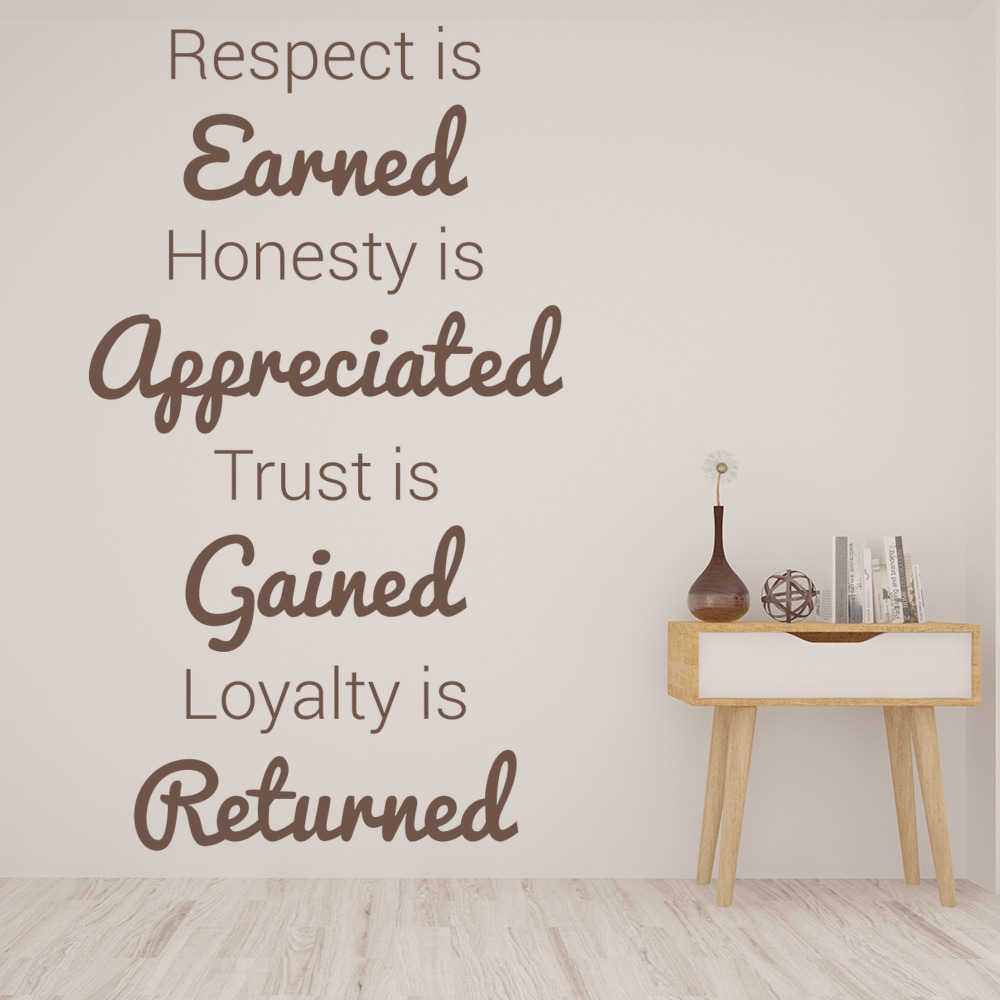 Life Quote Wall Stickers Fascinating Respect Honesty Trust Wall Sticker Inspirational Quote Wall Decal Life Quote Wall Stickers Alluring Respect Honesty Trust Wall Sticker Inspirational Quote Wall Decal