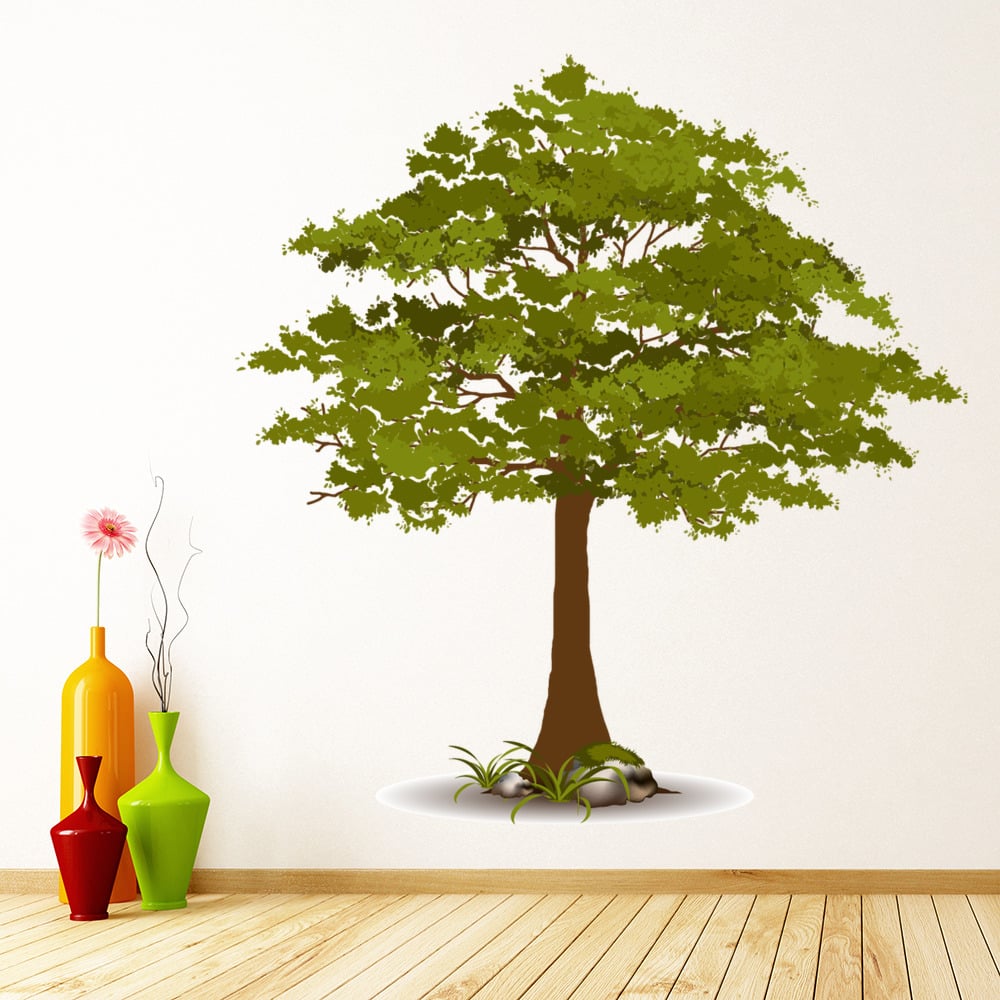 Green Leafy Tree Woods Forest Wall Sticker WS-47464
