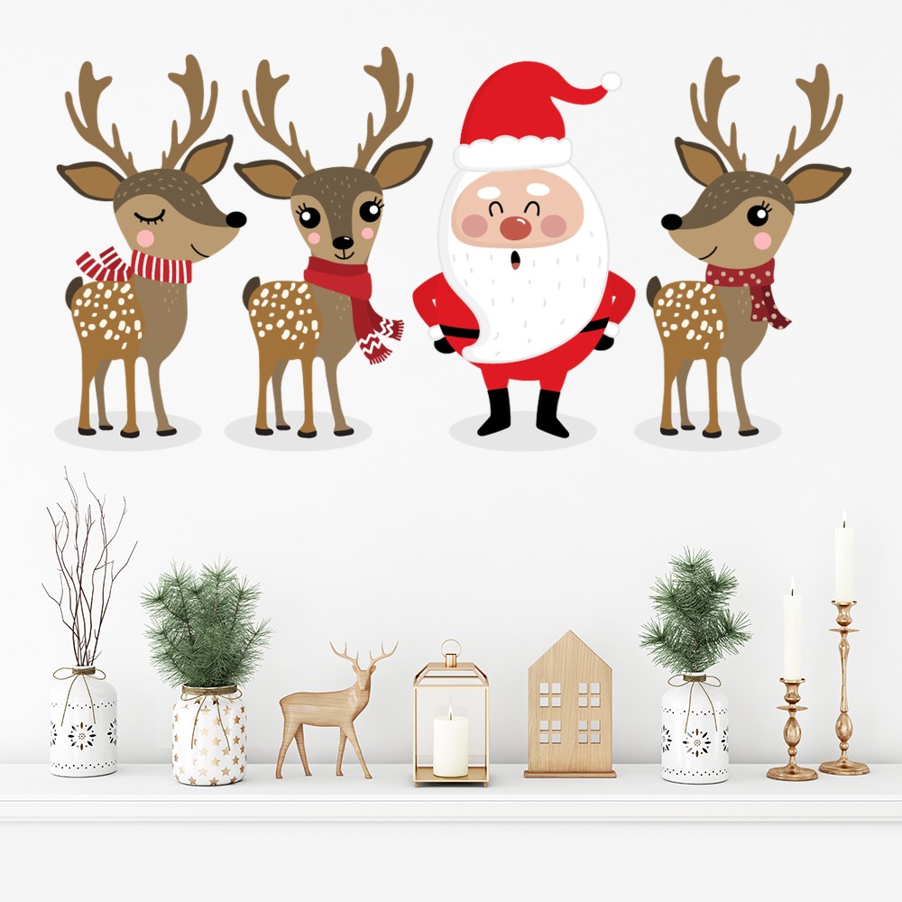 Santa Sleigh Wall Sticker Wall Chick Decal Art Sticker Quote