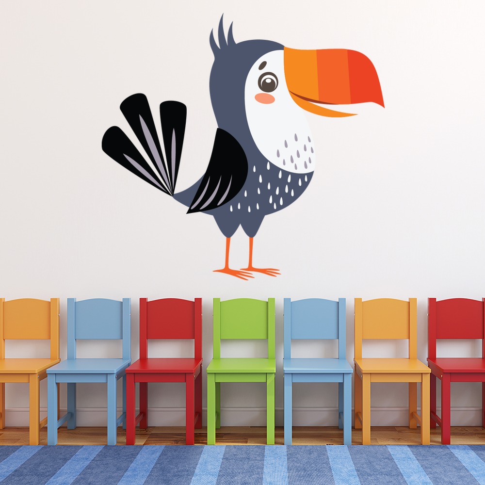 Autocollant Toucan oiseau sticker 2 Taille:8 cm
