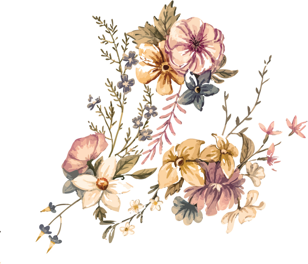 Vintage Flowers Wall Decal Sticker WS50872 eBay