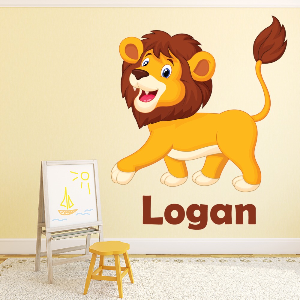Wandtattoo Kinderzimmer Löwe Benutzerdefinierter Name Löwe Wandtattoo Personalisiert